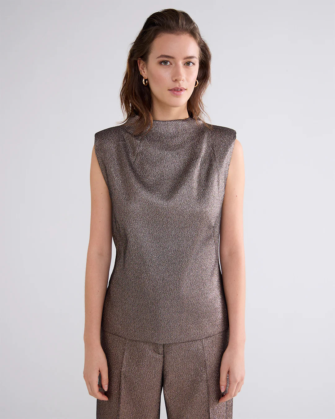 Sleeveless glittery top