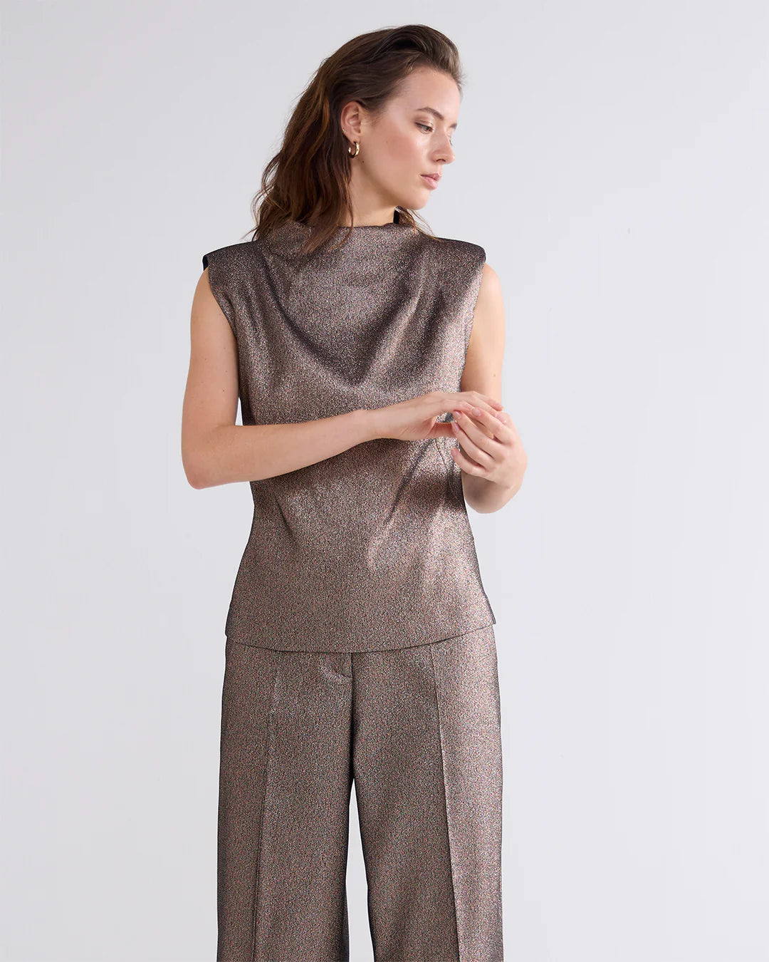 Sleeveless glittery top