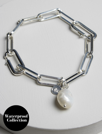 Belinda Waterproof Chunky Paperlink Bracelet ..Silver