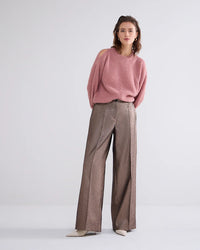 Wide-leg glittery trousers