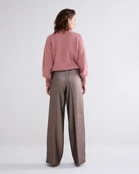 Wide-leg glittery trousers