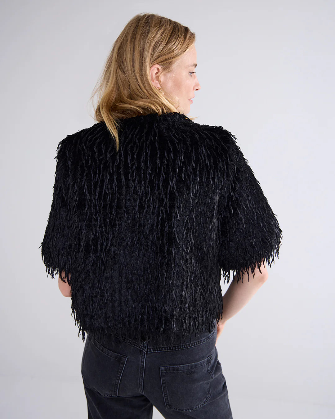 Faux feather jacket