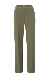 Woven Wide Pants with Elastic Waist and Split