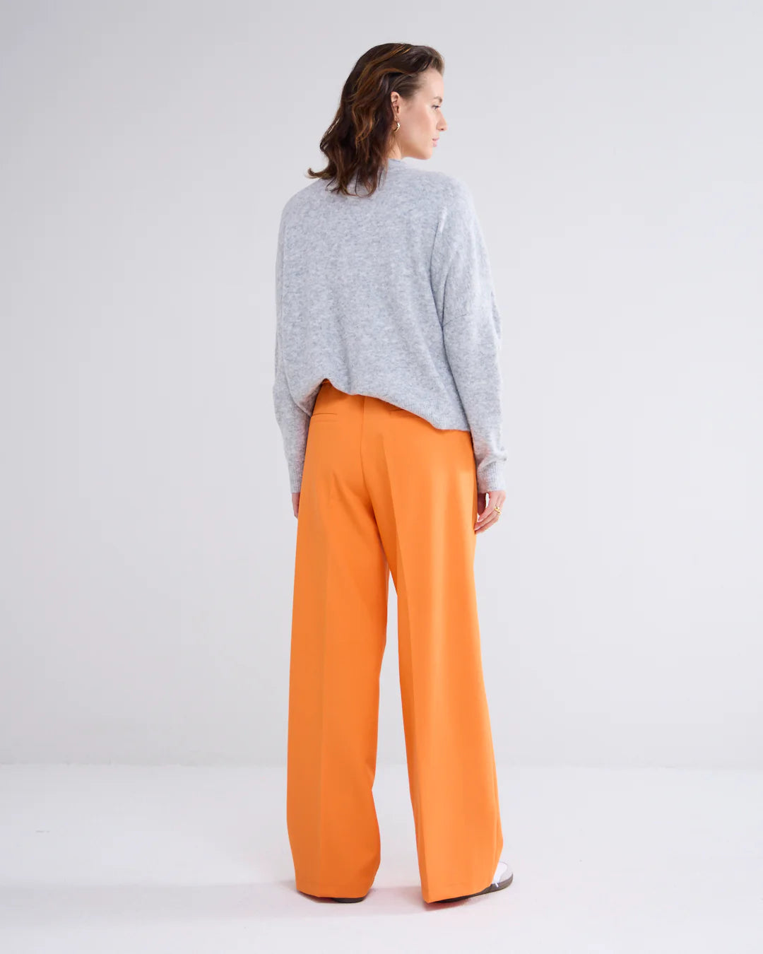 Wide-leg trousers with elasticated waistband