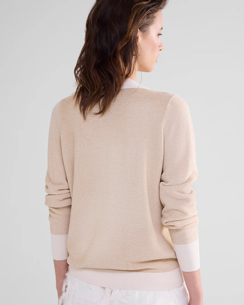 V-neck lurex jumper