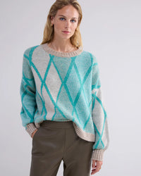 Boxy argyle sweater