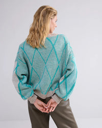 Boxy argyle sweater