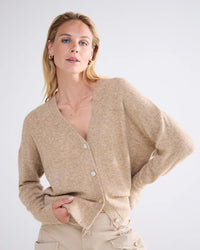 Cardigan wool elastane blend knit