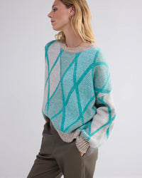 Boxy argyle sweater