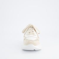 Chunky White & Beige Mesh Sneakers