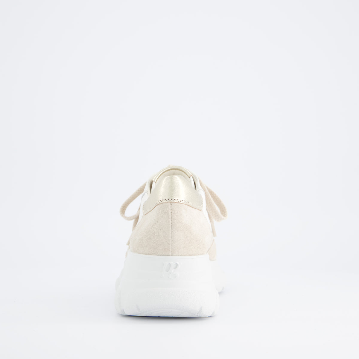 Chunky White & Beige Mesh Sneakers