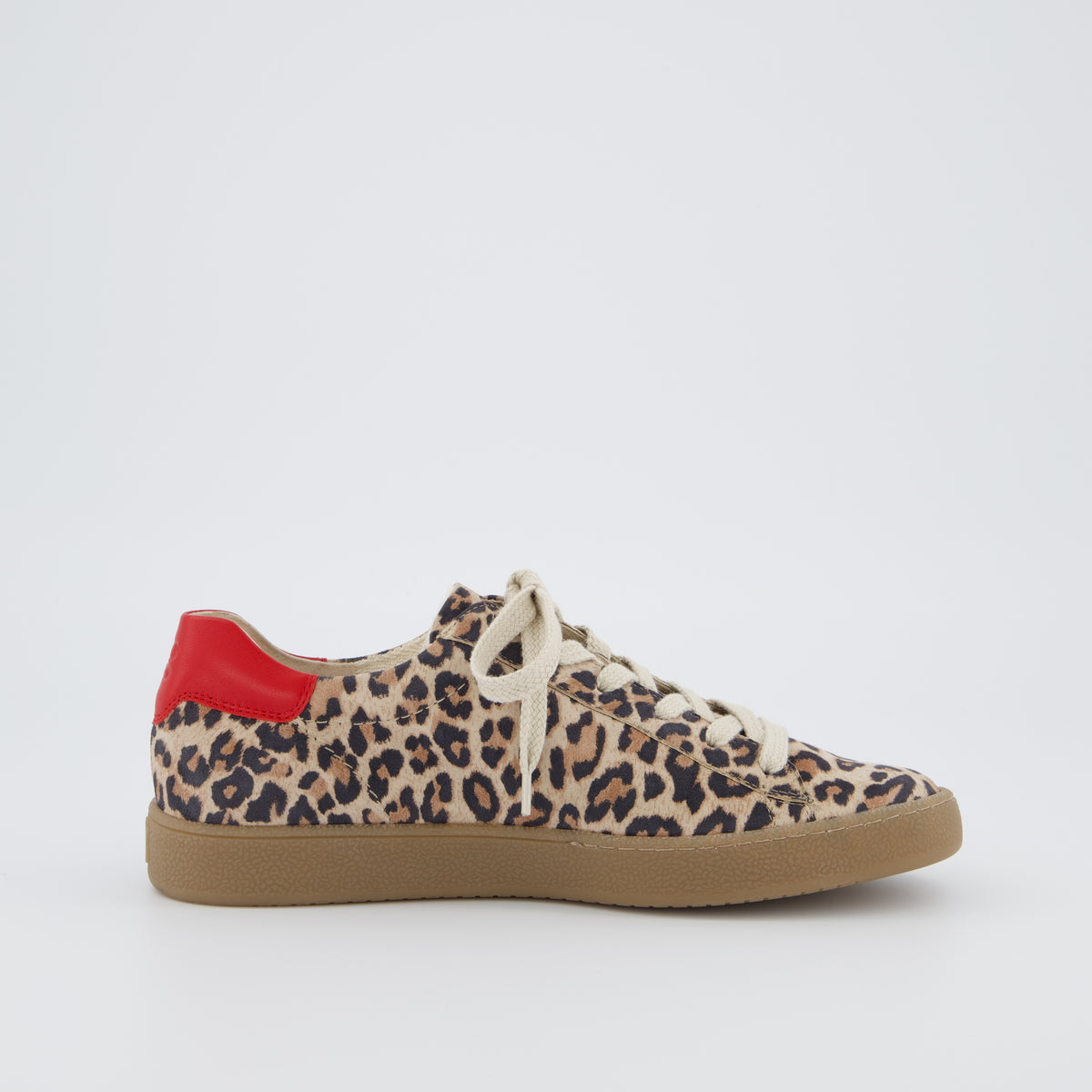 Leopard Print Sneakers with Red Accent