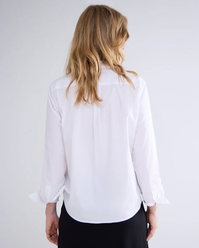 Poplin blouse with diamonds