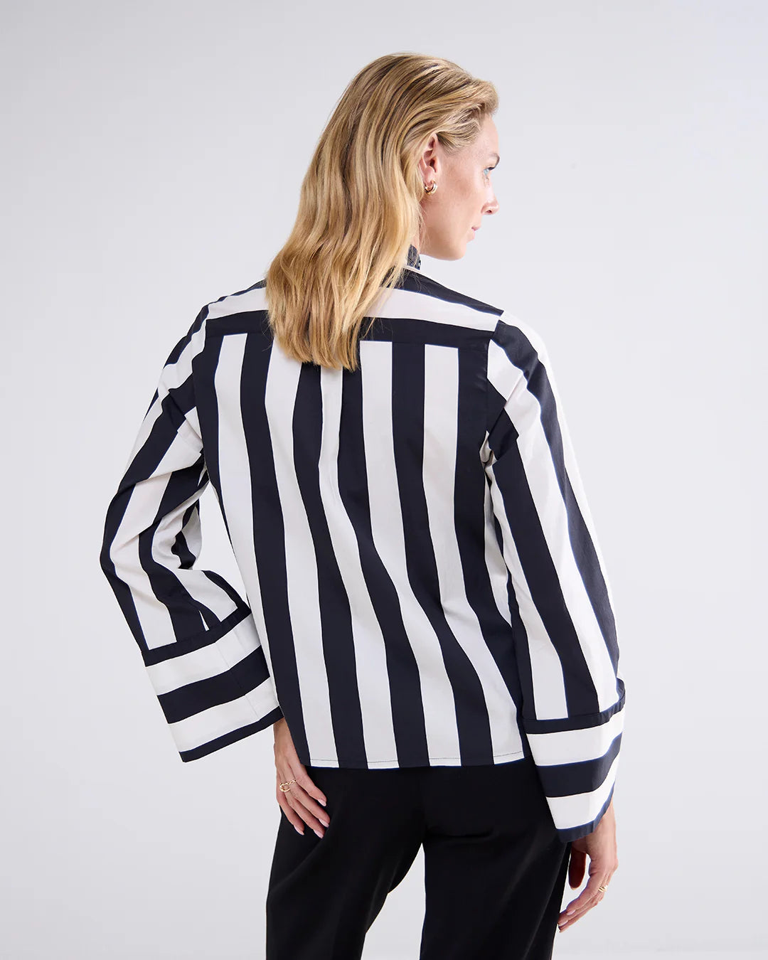 Striped Blouse with Bow