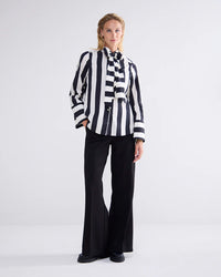 Striped Blouse with Bow