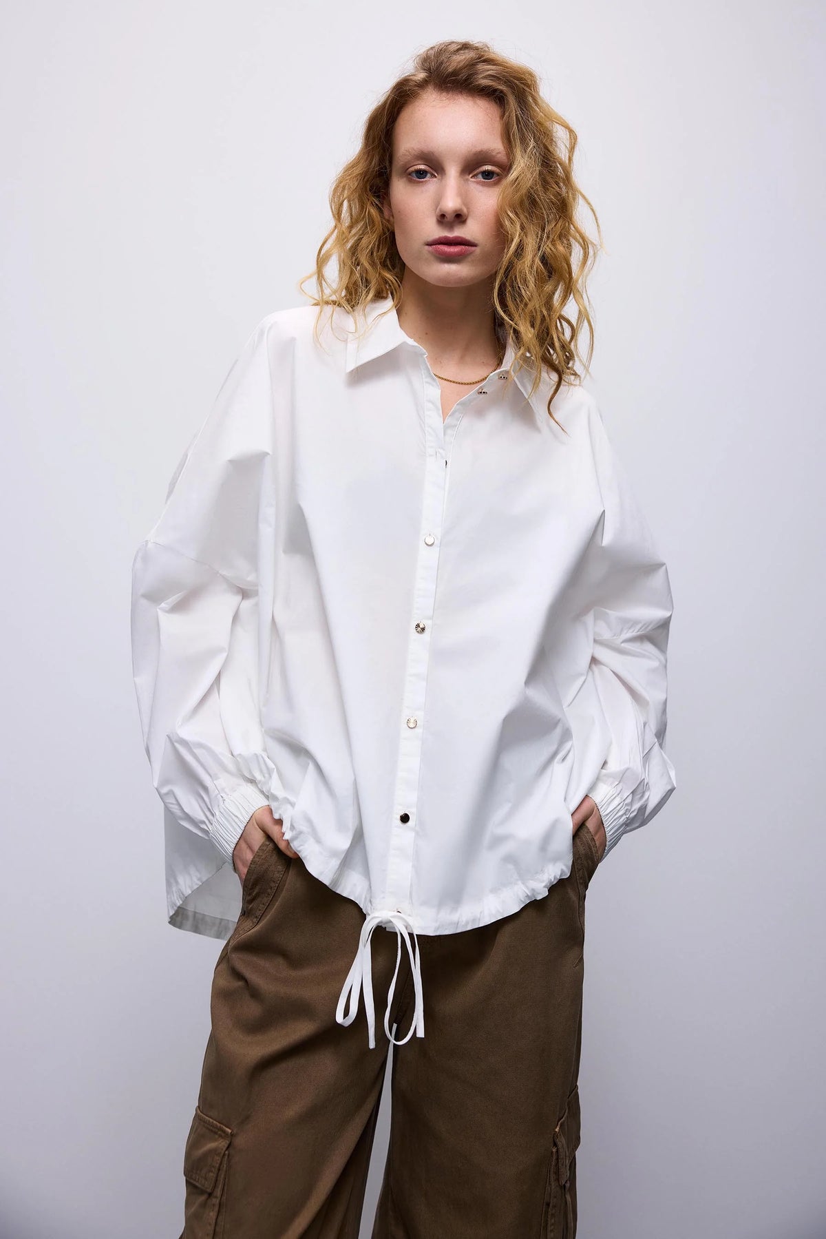 Oversized cotton blouse