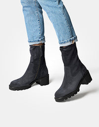 Biker Style Boot in Soft Suede