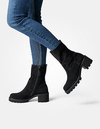 Biker Style Boot in Soft Suede