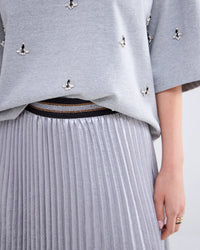 Silver Plissé Skirt